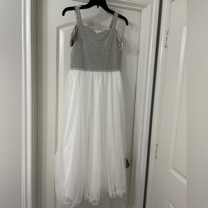 SPEECHLESS glitter knit off-the-shoulder girl dress in size 14
